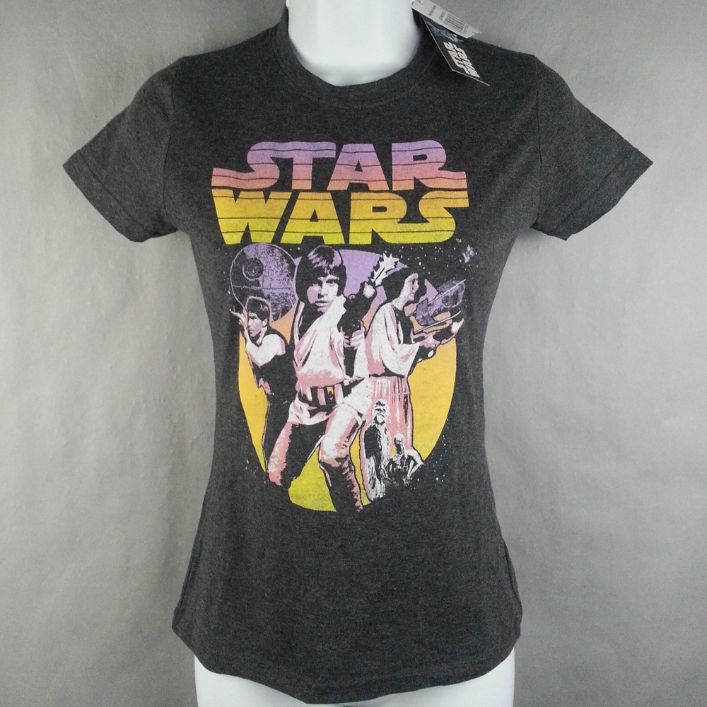 NWT Star Wars T-Shirt Han Luke Leia Shooter Small